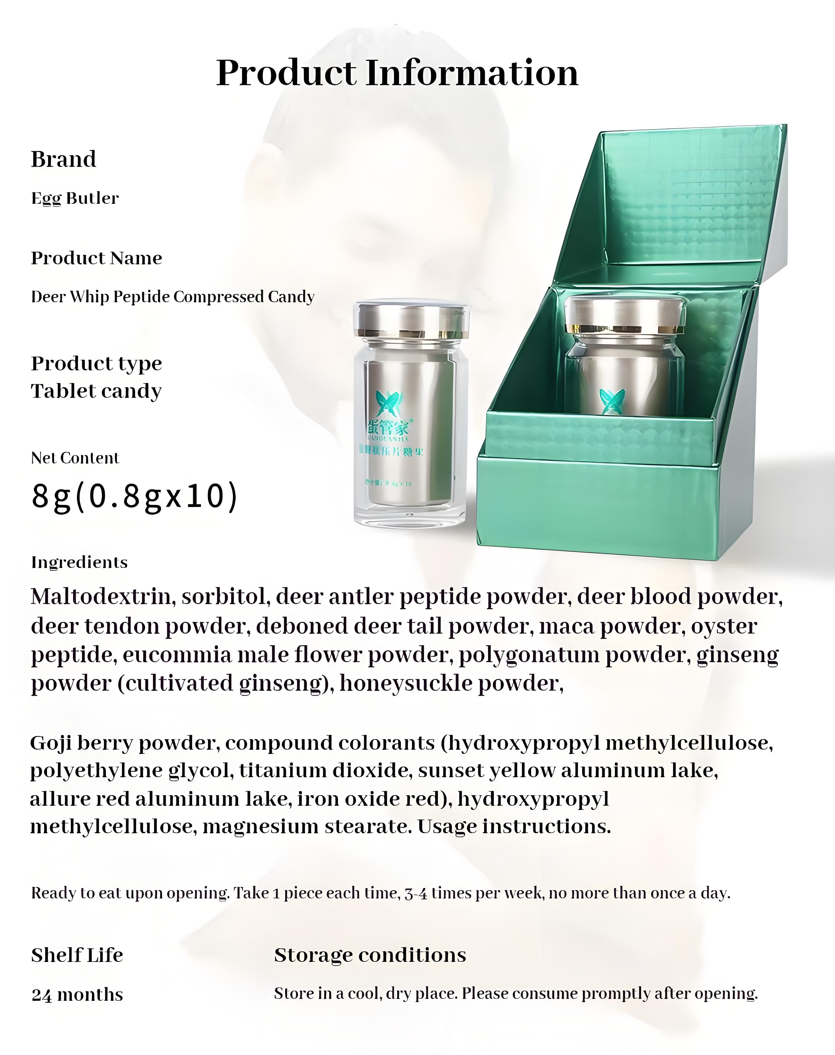 Deer Whip Peptide Tablets – Men’s Vitality & Daily Energy Support Supplement